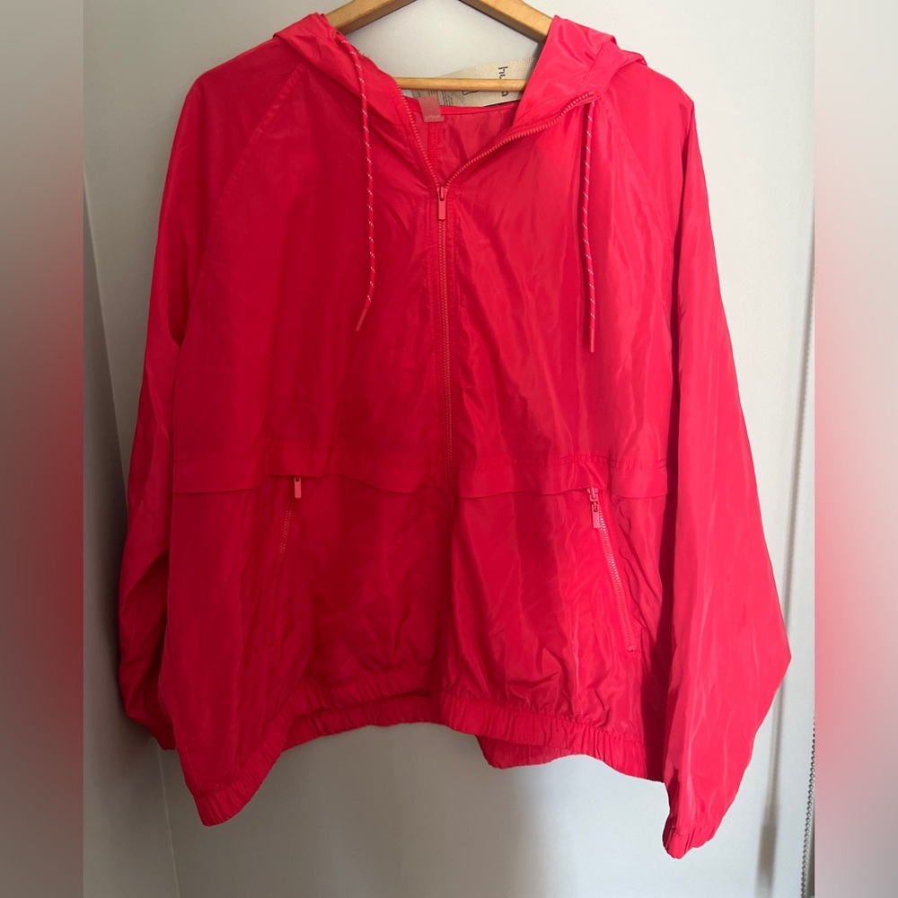 Hyba Red Hooded Jacket/Packable into purse 2X NWT
